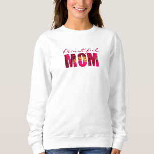 Sweatshirt Personnalisé "Belle Maman" Fête des mères roses fl