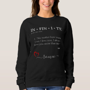 Sweatshirt Personnalisé INFINITÉ Vous aimez plus Dictionnaire