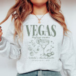 Sweatshirt Personnalisé Las Vegas Bachelorette Party<br><div class="desc">Séjournez dans un cadre confortable et élégant lors de votre soirée de bachelorette à Las Vegas avec notre Sweatshirt cravate Emerald Green "Vegas Before Vows" Custom Las Vegas Bachelorette Party Ce sweatshirt confortable et branché est le choix idéal pour ajouter chaleur et unité à l'ensemble de votre fête nuptiale. Doté...</div>