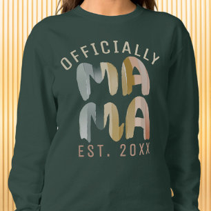 Sweatshirt Personnalisé Mama Est. Année mignonne Whimsical Re