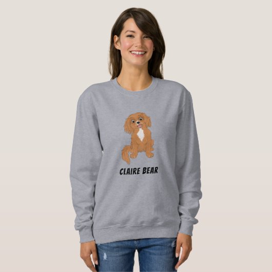 Sweatshirt Personnalisé Ruby Cavalier King Charles Spaniel (Devant entier)