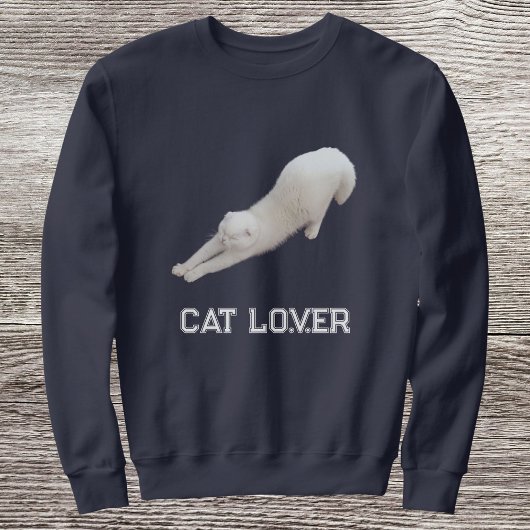 Sweatshirt Personnalisé Stylé Mignon Drôle Chat Amoureux Navy