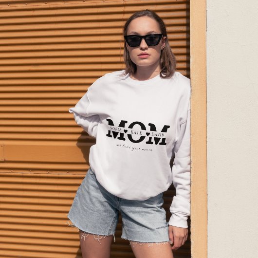 Sweatshirt Personnalisée Maman moderne Enfants Nom de la mère