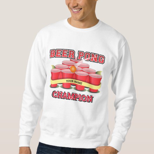 Sweatshirt Personnaliser Beer Pong Champion Tasses Pong Ball (Devant)