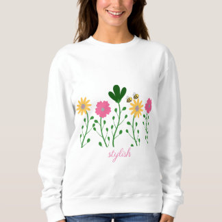 Sweatshirt Personnaliser florale du printemps et de l'été Fem