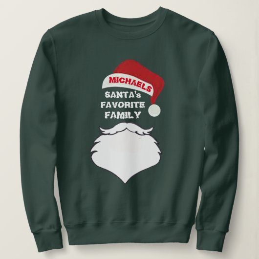 Sweatshirt Personnaliser Santas Favorite Famille Funny Noël (Design devant)