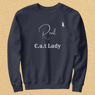 Sweatshirt Personnalisez Amour de Chats Bleu Marine Blanc Mam