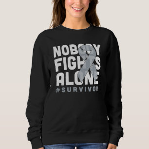 Sweatshirt Personne ne se bat seul Gray Ribbon Chemise Cancer