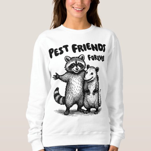 Sweatshirt Pest Friends Forever Black Print (Devant)