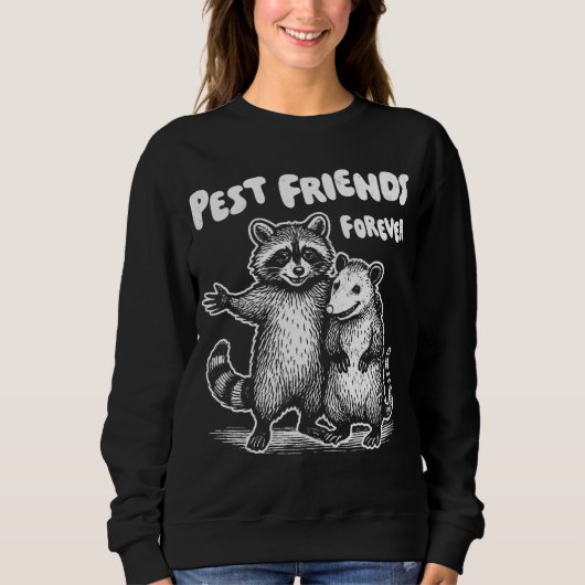 Sweatshirt Pest Friends Forever Blanc Imprimer (Devant)