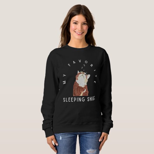 Sweatshirt Pet Late Sleeper Sleepy Napping Sleeping Animal Ca (Devant entier)