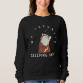 Sweatshirt Pet Late Sleeper Sleepy Napping Sleeping Animal Ca (Devant)