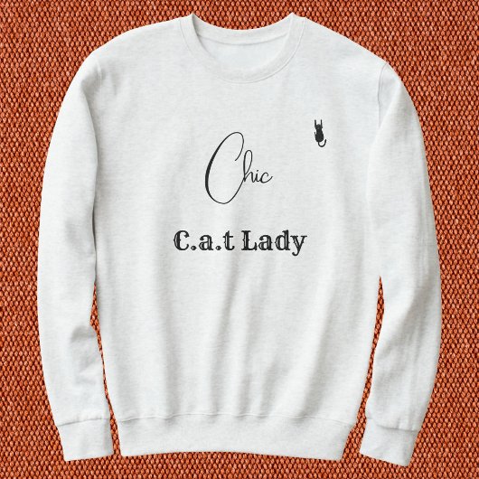 Sweatshirt Pet Lover Ash And Black Script Customized Cat Mom