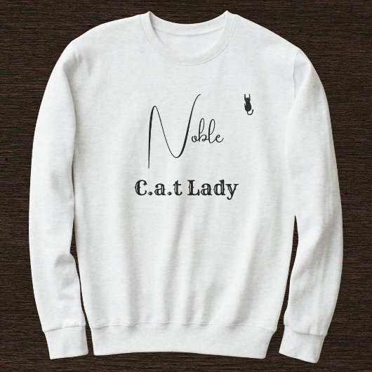 Sweatshirt Pet Lover Ash And Black Script Customized Cat Mom