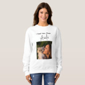 Sweatshirt Pet Lover Black Script Customized Cat Auntie Photo (Devant entier)