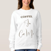 Sweatshirt Pet Lover Brown Coffee Script Cat Mom Custom White (Devant)