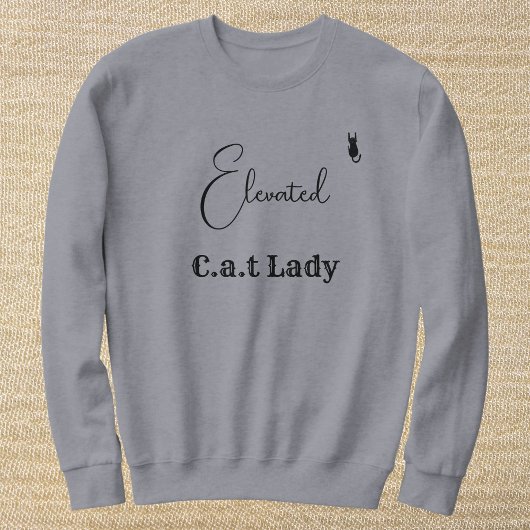 Sweatshirt Pet Lover Grey And Black Script Cat Mom Customized