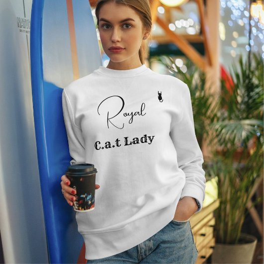 Sweatshirt Pet Lover White And Black Script Cat Mom Customize