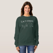 Sweatshirt Pet Lover White Script Deep Forest Custom Cat Mom (Devant entier)