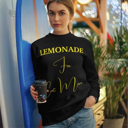 Sweatshirt Pet Lover Yellow Script Cat Mom Customized Black