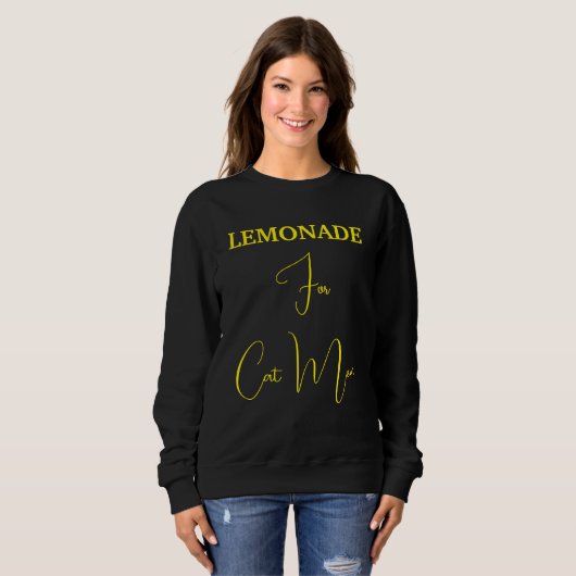 Sweatshirt Pet Lover Yellow Script Cat Mom Customized Black (Devant entier)