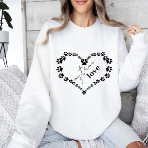 Sweatshirt Pet Paw Heart   Mon vrai amour
