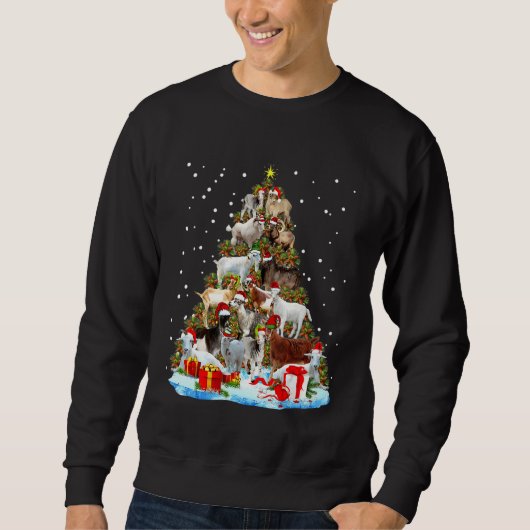 Sweatshirt Petit arbre de Noël de la chèvre (Devant)
