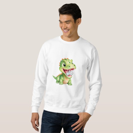 Sweatshirt Petit bébé Dinosaur manger squelette maman Hallowe (Devant entier)
