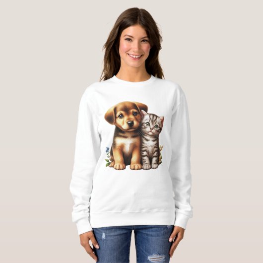 Sweatshirt Petit chiot/chaton (Devant entier)