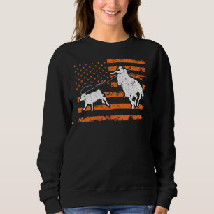 Sweatshirt Petit-déjeuner Roping fille Drapeau américain Rodé