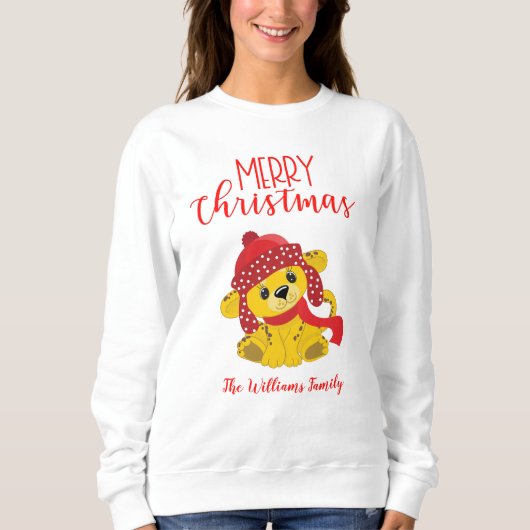 Sweatshirt Petit léopard Joyeux Noël (Devant)
