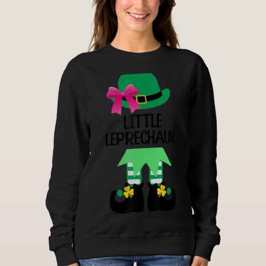 Sweatshirt Petit Leprechaun Avec Bow Jour de la Saint Patrick (Devant)