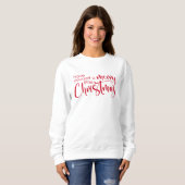 Sweatshirt Petit Noël Rouge Script (Devant entier)