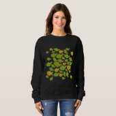 Sweatshirt Petit Poisson Motif Vert Et Rose (Devant entier)