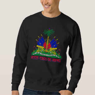Sweatshirt Petit Trou De Nippes Haïti Drapeau Arme De Manteau