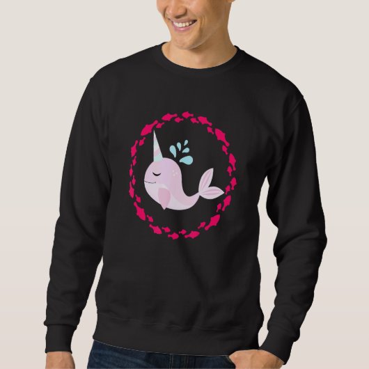 Sweatshirt Petite Baleine Bébée Avec Beaucoup De Petits Poiss (Devant)