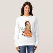 Sweatshirt Petite Fille Et Chat (Devant entier)