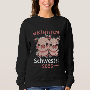 Sweatshirt Petite sœur 2025 Deux bébés cochons roses Sœur