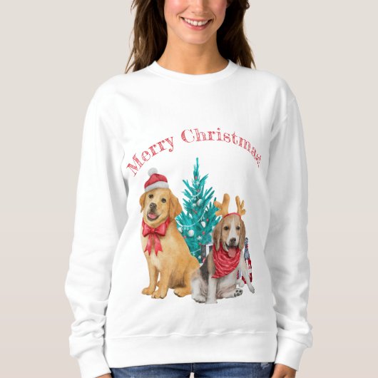 Sweatshirt Petites chiots de Noël (Devant)