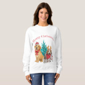 Sweatshirt Petites chiots de Noël (Devant entier)