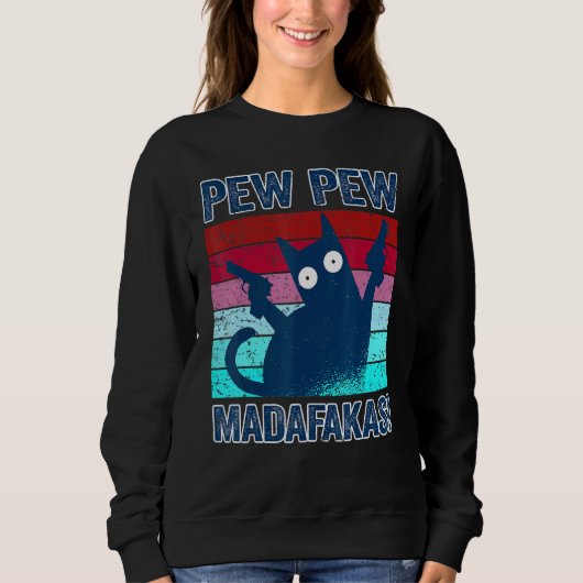 Sweatshirt Pew Madafakas Chats Top Draps Été Pyjamas Pew (Devant)