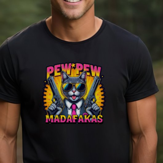 Sweatshirt Pew Pew Madafakas Cool Chat avec style et pistolet