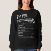 Sweatshirt Peyton Taille de portion Nutrition Étiquette Calor (Devant)