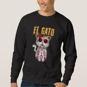 Sweatshirt Ph Cat Sugar Skull Lover Halloween Costume de fête