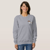 Sweatshirt Phalène rouge sable avec nom de chien ou autre tex (Devant entier)