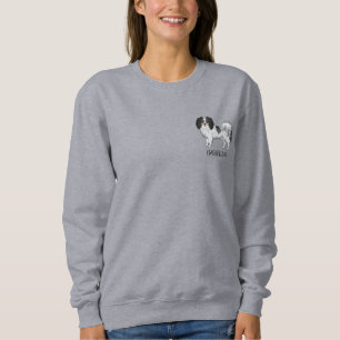 Sweatshirt Phalène tricolore avec nom de chien ou autre texte