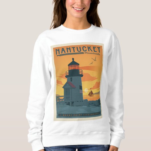 Sweatshirt Phare de Brant Point | Nantucket MA (Devant)