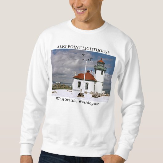 Sweatshirt Phare de point d'Alki, Seattle occidental, (Devant)