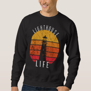 Sweatshirt Phare Vintage Sunset Vie Balnéaire Voile Se