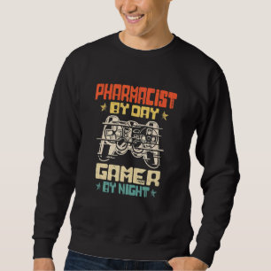 Sweatshirt Pharmacien Par Jeu De Jour Par Jeu Vidéo De Nuit 3